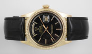 Rolex Oyster Perpetual Day-Date 18ct 18K Yellow Gold With Black Dial 1803