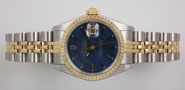 Ladies Rolex DateJust 18K/SS With Blue Dial