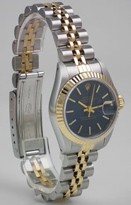 Ladies Rolex DateJust 18K/SS With Blue Dial
