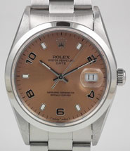 Rolex Oyster Perpetual Date With Salmon Dial & Oyster Bracelet 15200