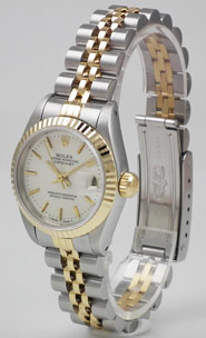 Ladies Rolex DateJust 18K/SS With Silver Dial