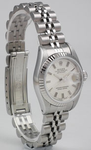 Ladies 18K WG/SS Rolex Oyster Perpetual DateJust With Silver Dial 69174