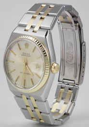 Rolex OysterQuartz DateJust 18K/SS With Silver Dial 17013