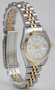 Ladies Rolex Oyster Perpetual DateJust 18K SS - White Dial 69173