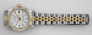Ladies Rolex Oyster Perpetual DateJust 18K SS - White Dial 69173