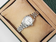 Ladies Rolex Oyster Perpetual DateJust White Roman Numeral Dial 69174