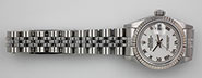Ladies Rolex Oyster Perpetual DateJust White Roman Numeral Dial 69174