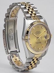 Rolex Oyster Perpetual DateJust 16233 - Champgne Diamond Dial