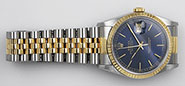 Rolex Oyster Perpetual DateJust 16233 - Metallic Blue Dial