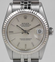 Mid-Size Rolex DateJust With Silver Dial - Original Box & Paperwork