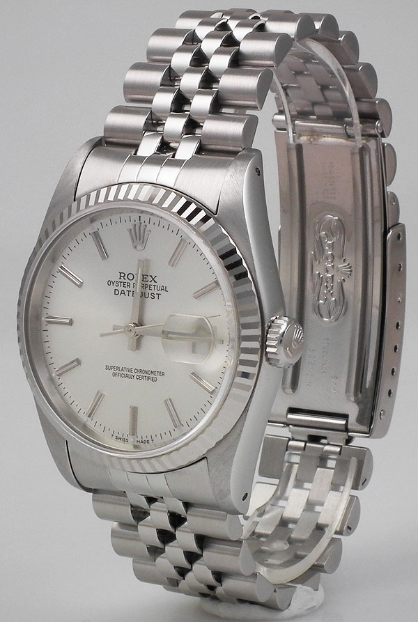 Rolex 1990 Pre-owned Oyster Perpetual Datejust 35mm - Silver