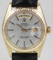 Rolex Oyster Perpetual Day-Date 18ct 18K Yellow Gold With Silver Dial 1803