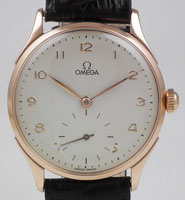 Omega 18K 18ct Pink Gold Manual Wind With White Dial