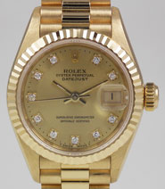 Ladies Rolex Oyster Perpetual DateJust In 18ct With Champagne Diamond-Set Dial