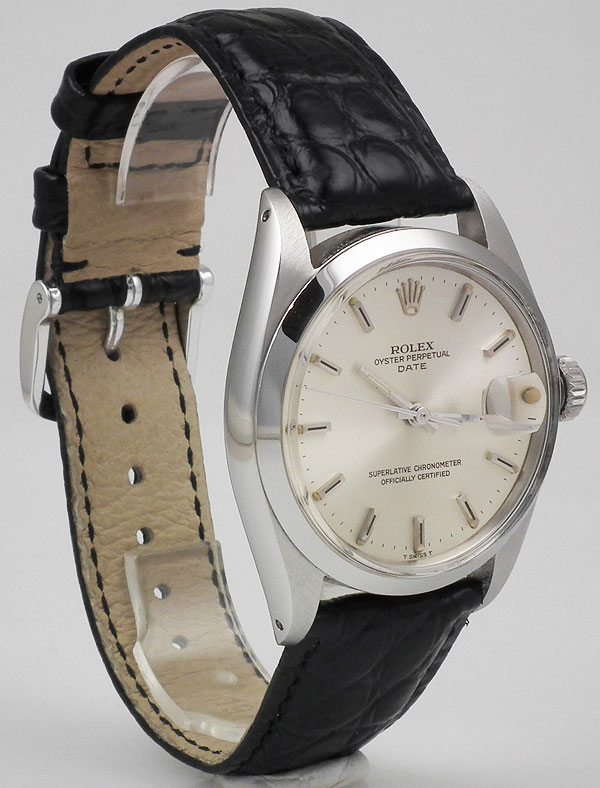 rolex oyster perpetual date leather strap