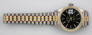 Ladies 'Master Collection' Rolex Oyster Perpetual DateJust Tridor With Black Dial & President Bracelet 69179