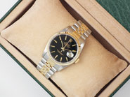 Gents Rolex Oyster Perpetual DateJust 18K/SS With Black Dial 16233