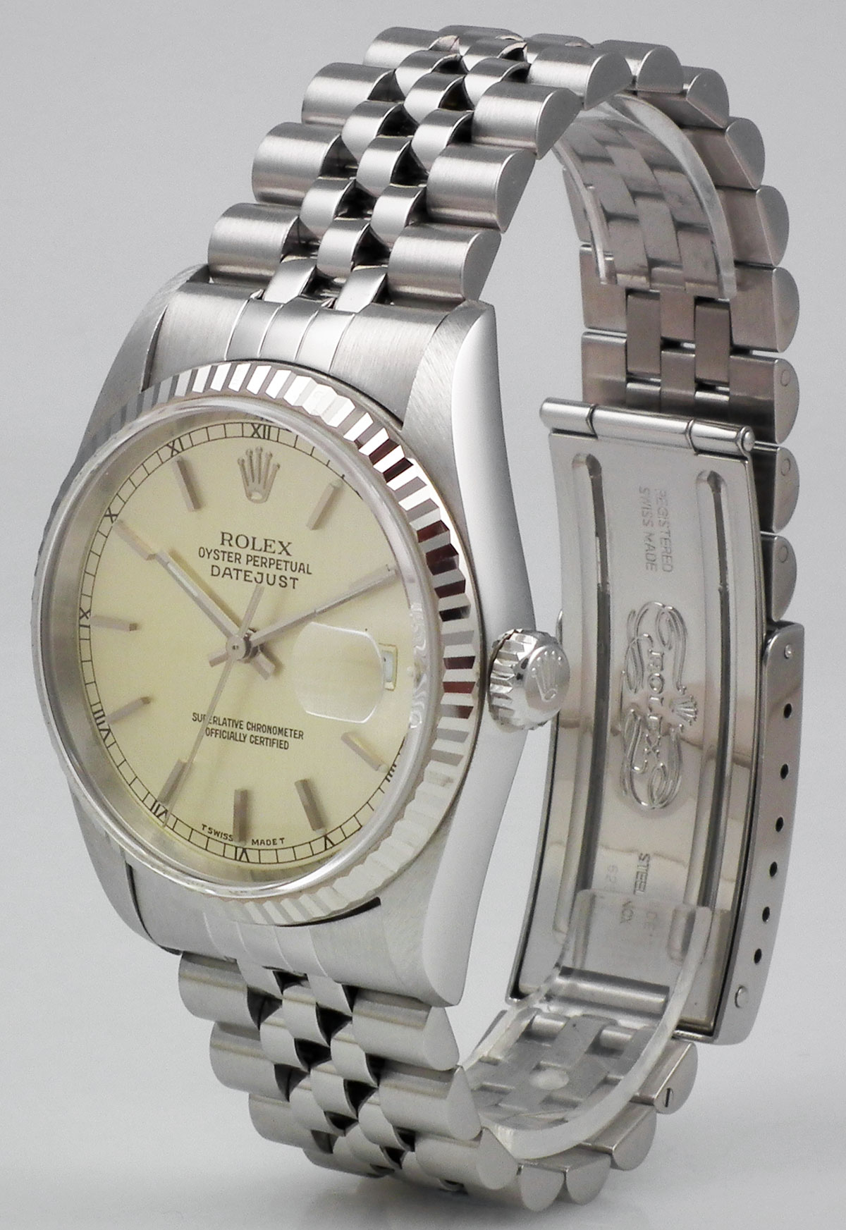 Rolex Stainless Steel Oyster Perpeptual DateJust - Silver Linen Dial (2001)