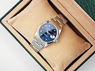 Rolex Oyster Perpetual Date Dark Blue Metallic Dial 15200