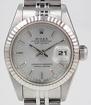 Ladies Rolex Oyster Perpetual DateJust Silver Dial 69174