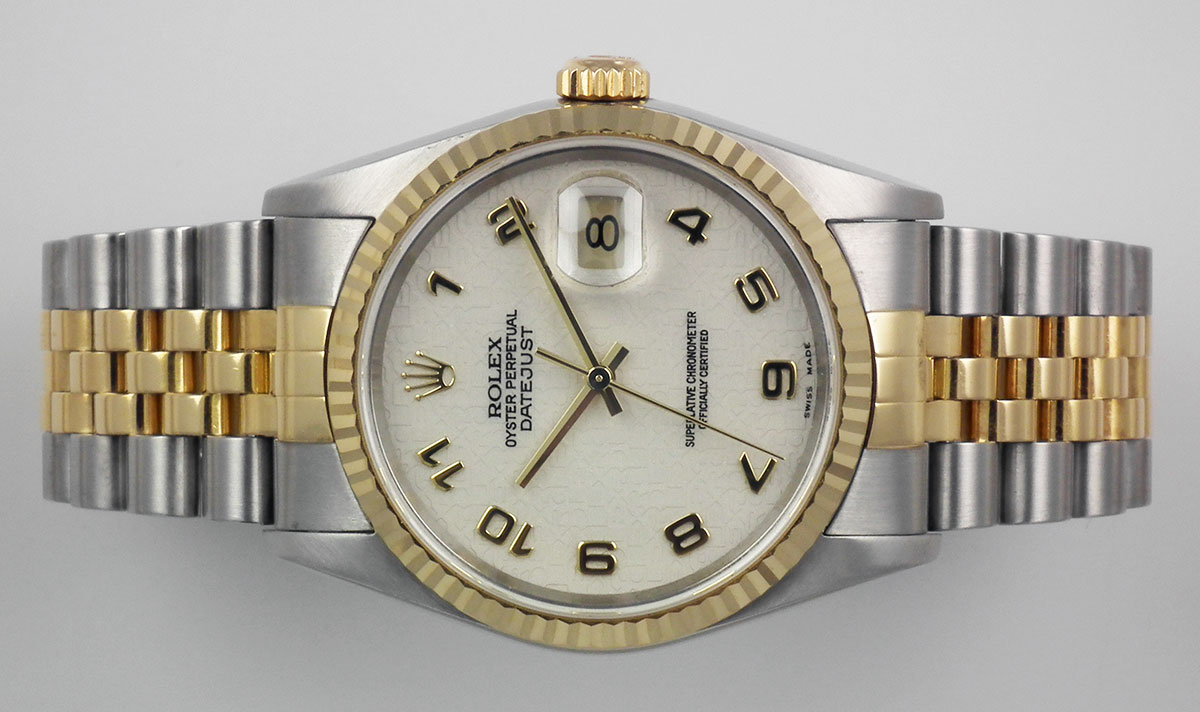 Rolex Oyster Perpetual DateJust 18K/SS - Ivory Jubilee Dial (2004)