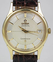 Omega 18ct 18K Constellation Original Silver Pie Pan Dial