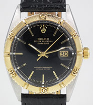 Rolex Oyster Perpetual DateJust 18K/SS Turn-o-Graph - Black Dial 1625