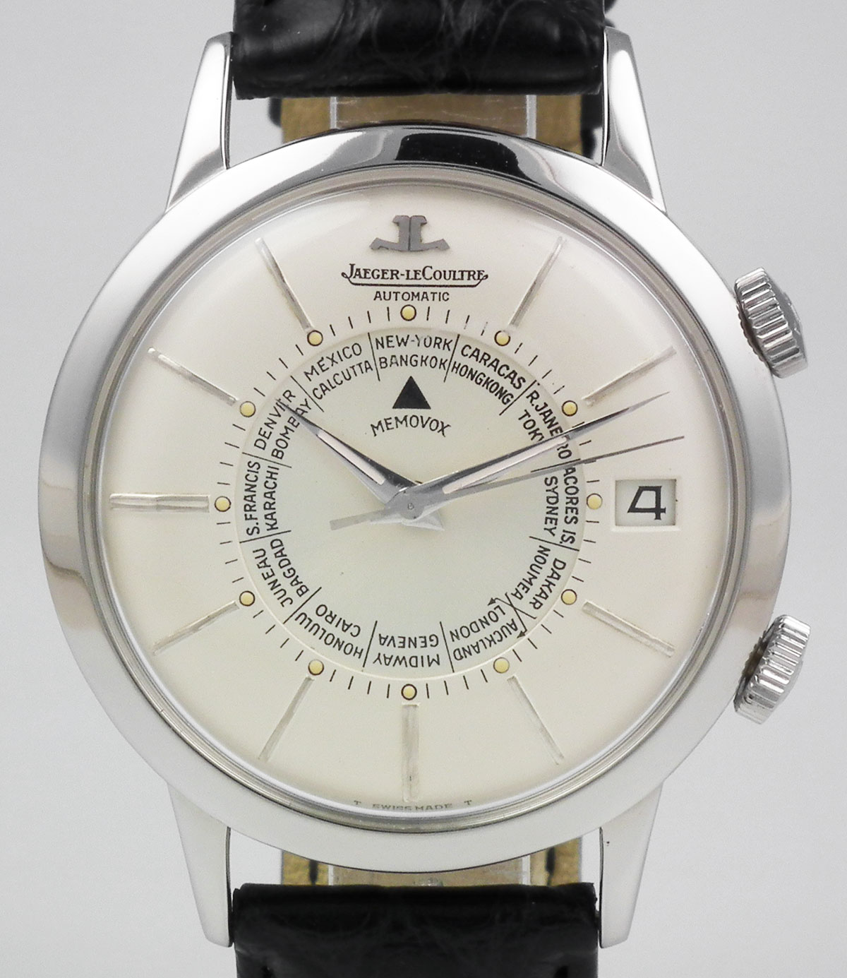 Jaeger LeCoultre Memovox World-Time Data With White Dial (1953)