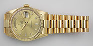 Rolex Oyster Perpetual Day-Date 18238 - Factory Champagne Diamond-Set Dial