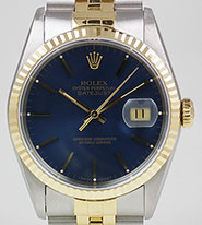 Rolex Oyster Perpetual DateJust Blue Dial 16233