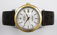 Rolex Oyster Perpetual DateJust 18K/SS Turn-o-Graph TOG - Silver Dial 16253