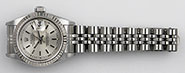Ladies Rolex Oyster Perpetual DateJust Silver Metallic Dial 69174