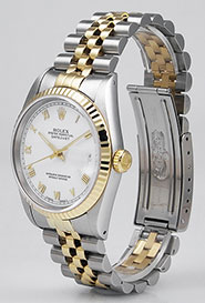 Rolex Oyster Perpetual DateJust White Roman Numeral Dial 16233