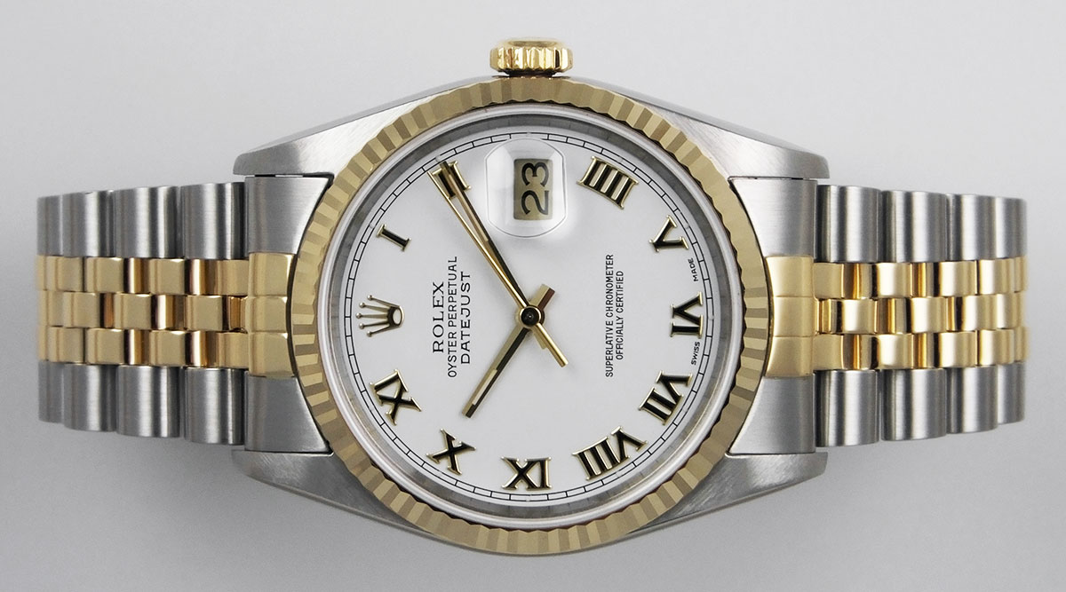 Rolex Oyster Perpetual DateJust 16233 - White Roman Numeral Dial (1990)