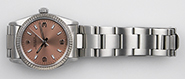 Mid Mid-Size Rolex Oyster Perpetual Salmon Pink Dial 77014