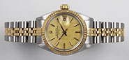 Ladies Rolex Oyster Perpetual Date 18K/SS Champagne Dial 6917