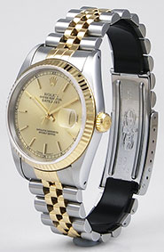 Rolex Oyster Perpetual DateJust 16233 18K/SS Champagne Dial