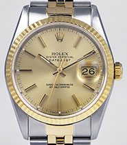 Rolex Oyster Perpetual DateJust 36mm 16233 - Champagne Dial