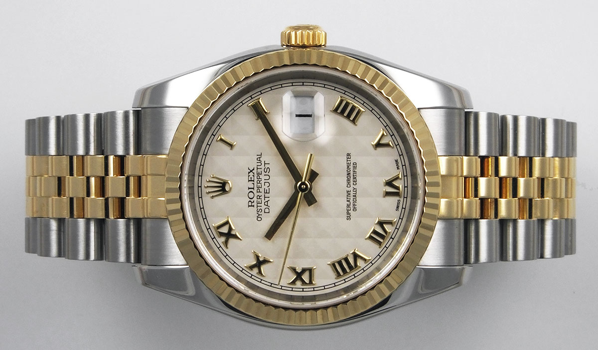 Rolex Oyster Perpetual DateJust 116233 - White Roman Numeral Pyramid ...