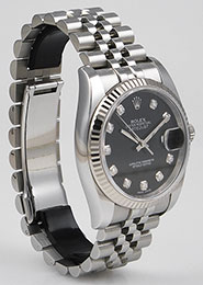 Rolex Oyster Perpetual DateJust 116234 - Black Factory Diamond-Set Dial