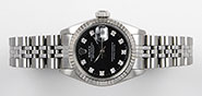 Rolex Oyster Perpetual DateJust 69174 - Gloss Black Factory Diamond Dial