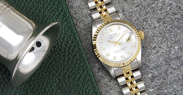 Rolex Oyster Perpetual DateJust 69173 - Silver Rolex Factory Diamond Dial