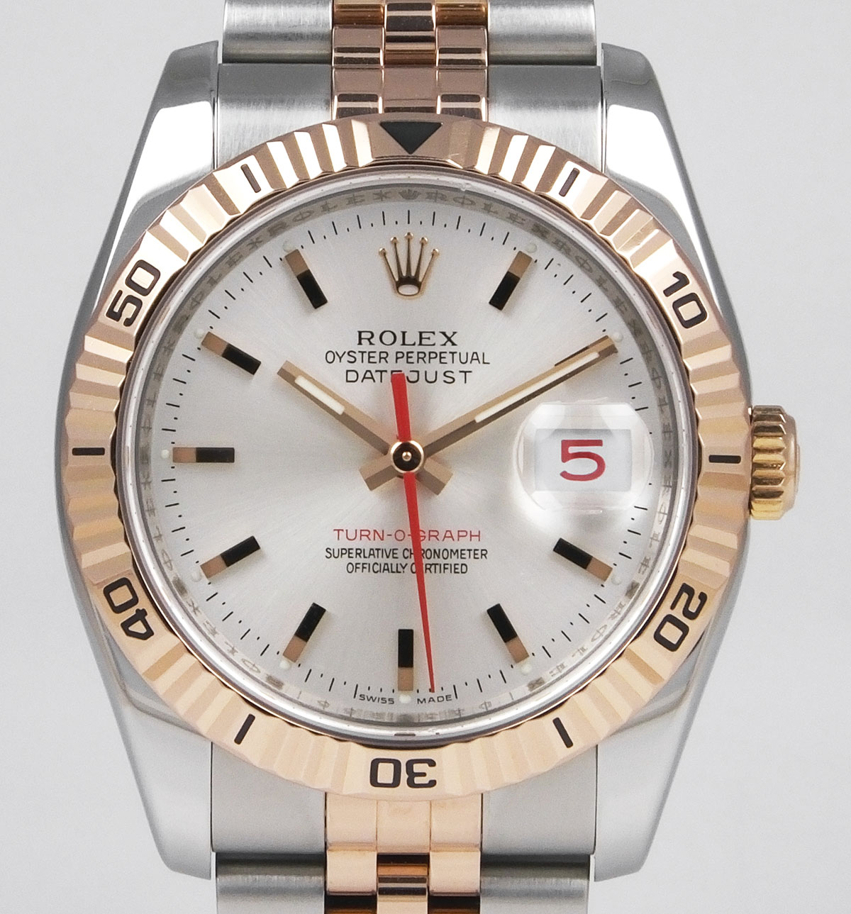 Rolex Oyster Perpetual DateJust Turn-o-Graph 18KPG/SS 116261 - Light ...