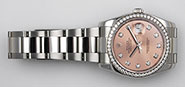 Rolex Oyster Perpetual DateJust 116244 - Salmon Pink Factory Diamond-Set Dial Bezel