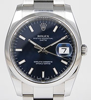 Rolex Oyster Perpetual Date 115200 - Dark Blue Dial