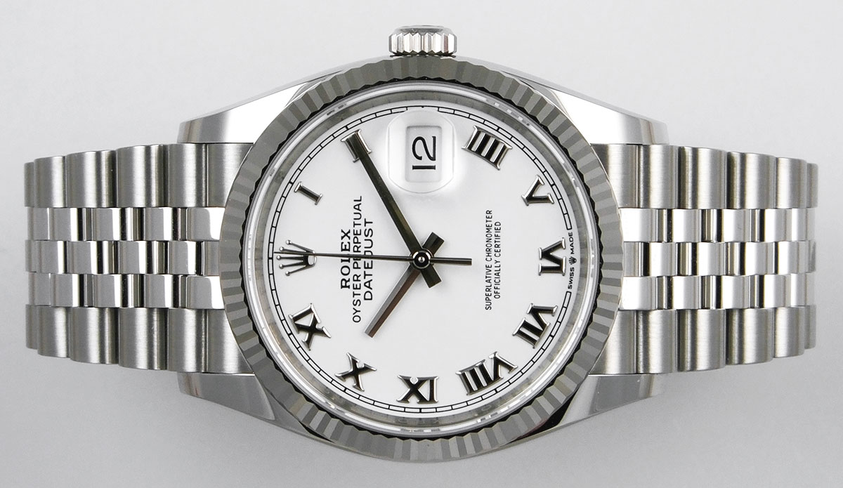 Rolex Oyster Perpetual DateJust 36mm - 126234 White Roman Numeral Dial ...