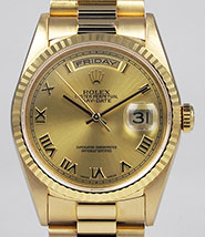 Rolex Oyster Perpetual Day-Date 18238 - Champagne Roman Numeral Dial