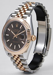 Rolex Oyster Perpetual DateJust 41mm 18K/SS Everose Gold - 126331 - Chocolate Dial