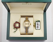 Ladies Rolex Oyster Perpetual DateJust 18K/SS Champagne Dial 179173