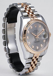 Rolex Oyster Perpetual DateJust 16233 - Champagne Diamond Dial